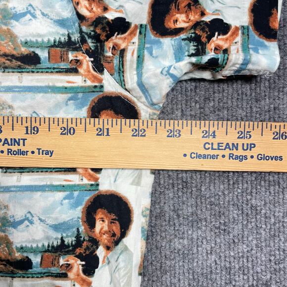 Bob Ross Button Up Shirt Men's Large White Geometric AOP SS Casual Fun Party - Picture 6 of 10